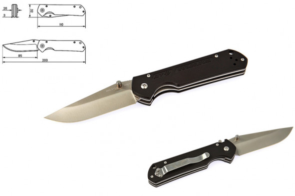 260310 Нож складной 110 мм, чёрная рукоятка