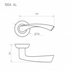Ручка дверная AL 100А AL мат.кофе &quot;Нора-М&quot;