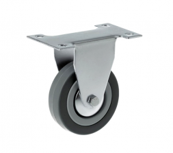 Колесо аппаратное  серая резина не поворотное 75мм  FCg 92