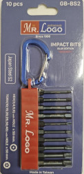 Набор насадок Mr.Logo на карабине Impact 10шт (H3, H4, H5, H6, T10, T15,T20, T25, T30,T40)