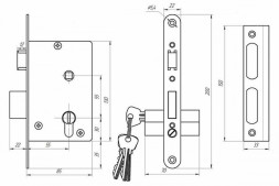 Замок врезной ГАРАНТ ЗВ4-3-03 медь