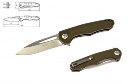 260328 Нож складной 128 мм, зеленая рукоятка