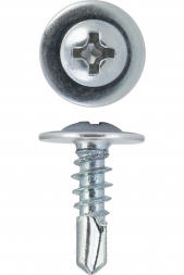 Саморез с прессшайбой 4,2x75 со сверлом, оцинк. (250шт.)