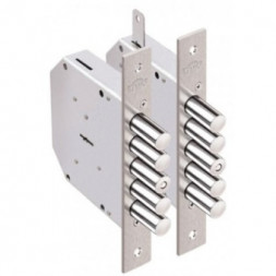 Замок врезной 1.06.02. ГРАНИТникель, сувальдный, стержни 5шт d18мм тяги