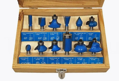 Набор фрез по дереву 12 предметов деревянная коробка (А)