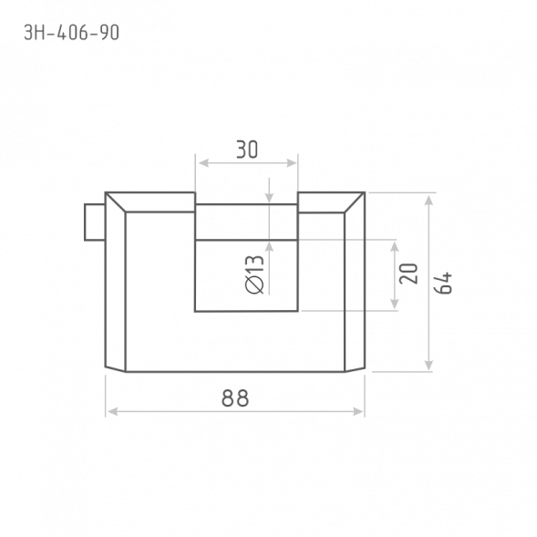 Замок навесной ЗН-406-90 мм (3кл.) &quot;Нора-М&quot;