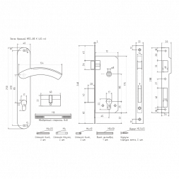 Замок врезной №23-85 М (золото)  &quot;Нора-М&quot;