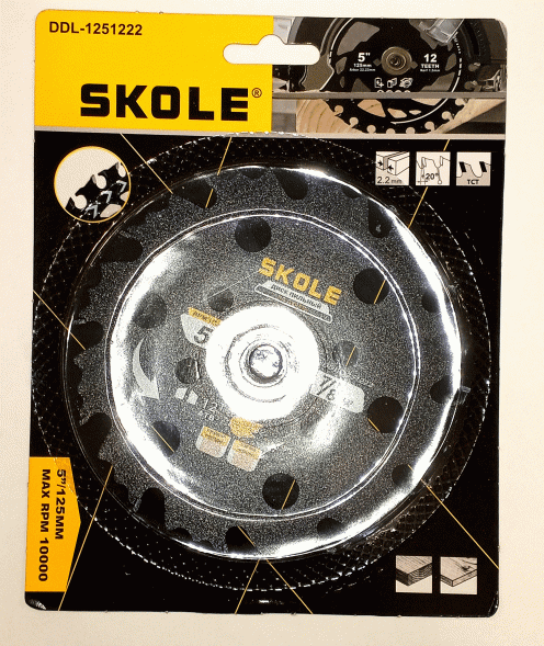 Диск пильный по дереву (зуб карбид вольфрам) 125*12T*22.23 SKOLE
