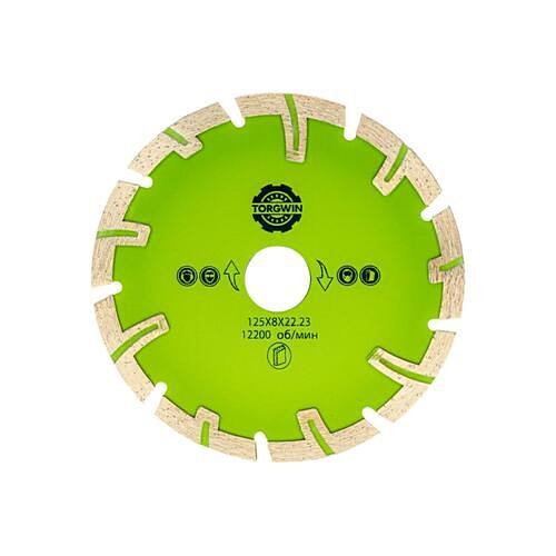 Диск алмазный TORGWIN турбо-сегмент (с защитными зубьями) 125*8*22.23