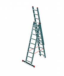 Лестница индустриального типа трехсекционная 3*10 алюмин. 276/466/655, 13,6 кг (375)