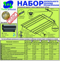 Капельный полив-20 (66 раст) THREE 3 HOUSE