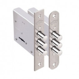 Замок врезной 1.04.06 Кремень никель, сувальдный стержни 3шт. d12мм