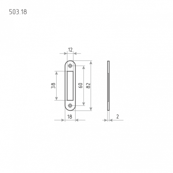 Ответ. планка 503.18 (ст.медь) 82мм  "Нора-М"