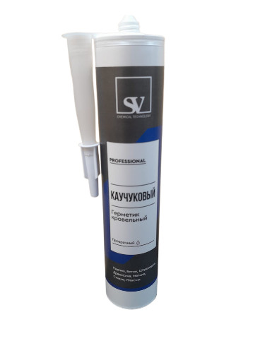 Каучуковый герметик кровельный, прозрачный 280 мл SV PROFESSIONAL КАУЧУКОВЫЙ