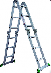 Лестница алюминиевая трансформер мультифункциональная 4*4 123/220/454, 14,4 кг (467)