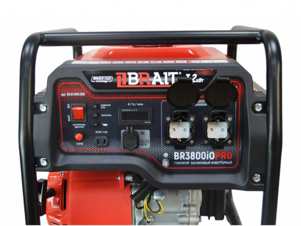 Генератор бензиновый инверторный BR3800iOPRO (3/3,2кВт, 6л.с., бак 9л, ручной стартер, открыты BRAIT