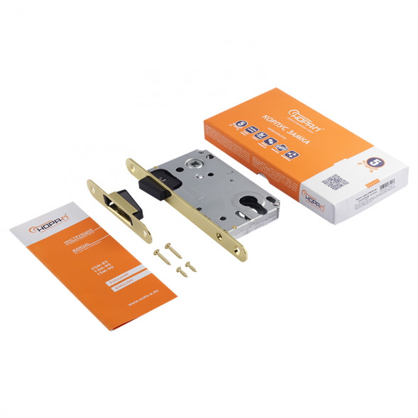 Корпус замка магн. 25М-85 мм (черный) под цилиндр с отв.планкой