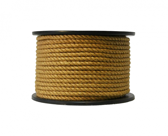 Канат джутовый крученый 10мм (100м бобина)