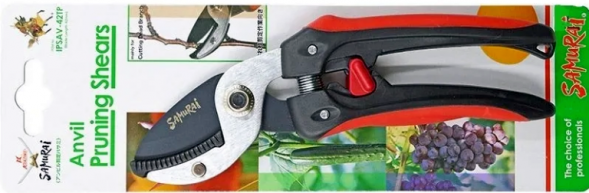 Секатор с упором, для обрезки веток L=182мм SAMURAI