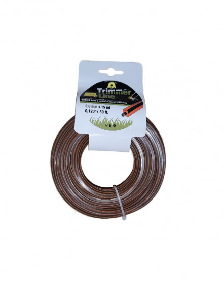 Леска для триммера квадрат G DUO TWIST ОРАНЖЕВЫЙ/ЧЕРНЫЙ 3,0мм/15м (35шт)