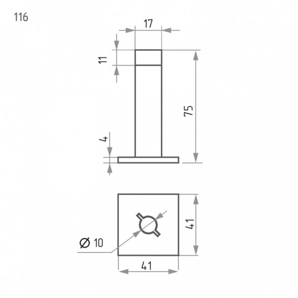 Ограничитель дверной настен. 116 (золото)  &quot;Нора-М&quot;
