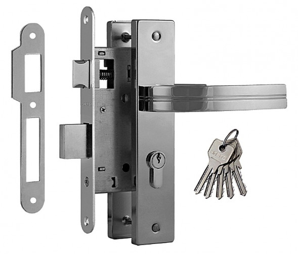 Замок врезной 106-55 мм (хром)