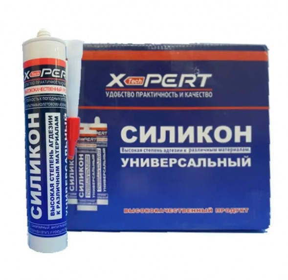 Силикон универсальный герметик под пистолет (бесцветный) Х-Pert (24 шт)