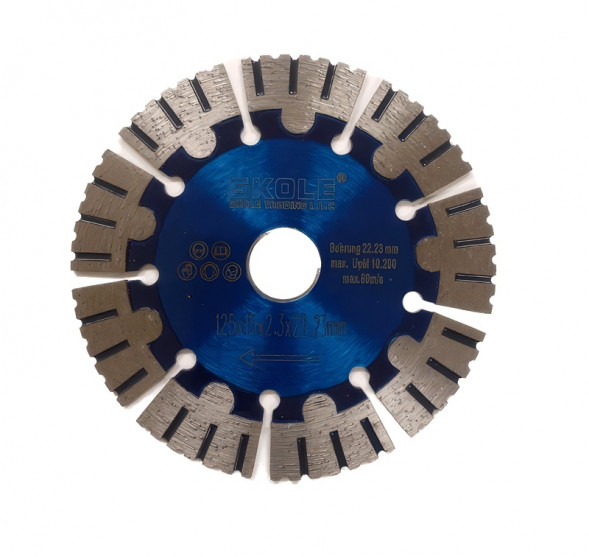 Диск алмазный сегмент 230 усиленный СИНИЙ  SKOLE