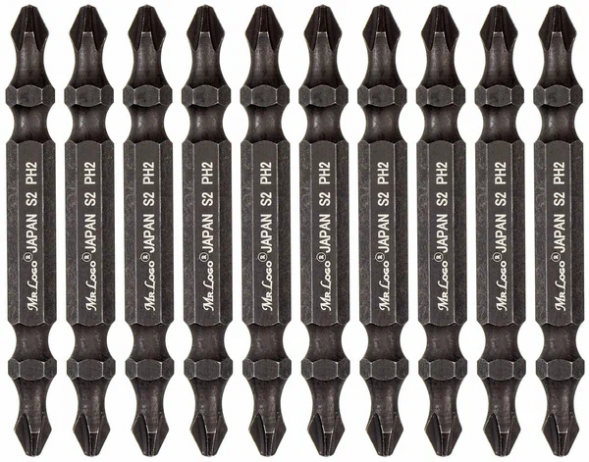 Насадки Mr.Logo с ограничителем двухсторонняя 65PH2-PH2 Torsion (S2) JAPAN  (10шт)