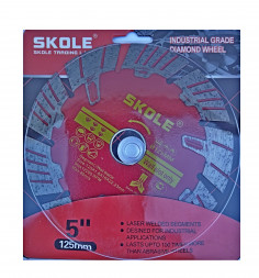 Диск алмазный турбо-сегмент косой 125 красный SKOLE