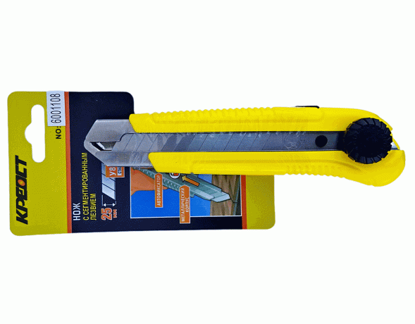 Нож-автомат с ломающимися лезвиями 25мм (с фиксатором)=6001108= КРЕОСТ