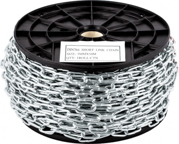 Цепь короткозвенная оцинкованная DIN 766 5мм оцинк (30м) КНР (1шт.)
