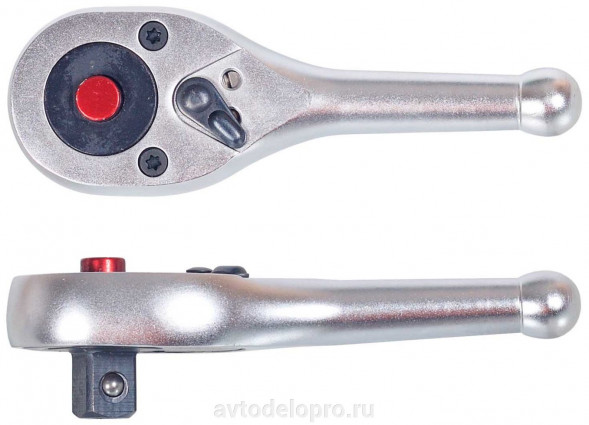 39767 Трещотка с квадратом 1/4&quot;укороченная(L=115mm; 8град) АвтоДело
