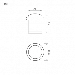 Ограничитель дверной 101 (ст.медь)  &quot;Нора-М&quot;