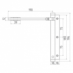 Доводчик дверной 102 (до 30кг) (сереб)