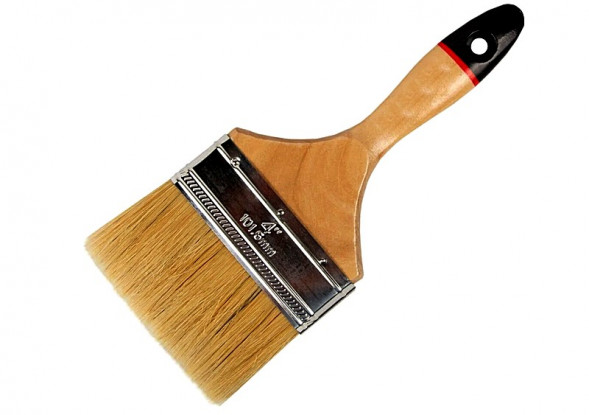 Кисть плоская 4&quot; &quot;Евро&quot;100мм натур.светлая щетина 12шт.