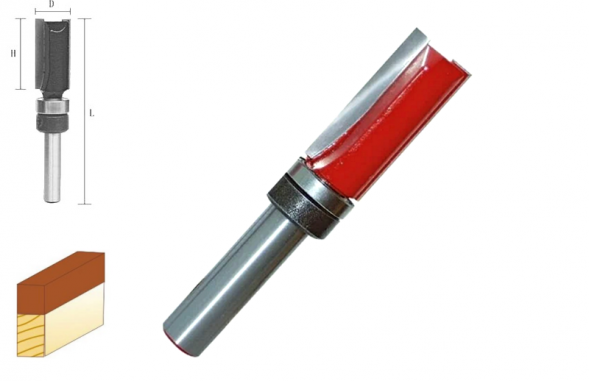 Фреза Атака 322190-2 пазовая прямая с подшипником=671210=