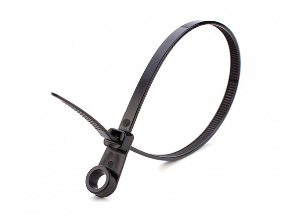 Хомут пластиковый с креплением кольцо 5 х 200 черн. (уп.100 шт.)