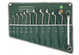 512892 Набор ключей накидных дюймовых, 12 шт. (1/4&quot;×5/16&quot;,  3/8&quot;×13/32&quot;,  7/16&quot;×1/2&quot;,  9/16&quot;×19/32&quot;,