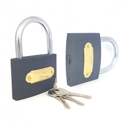 Замок навесной серый (эконом) 75мм (6 шт.)