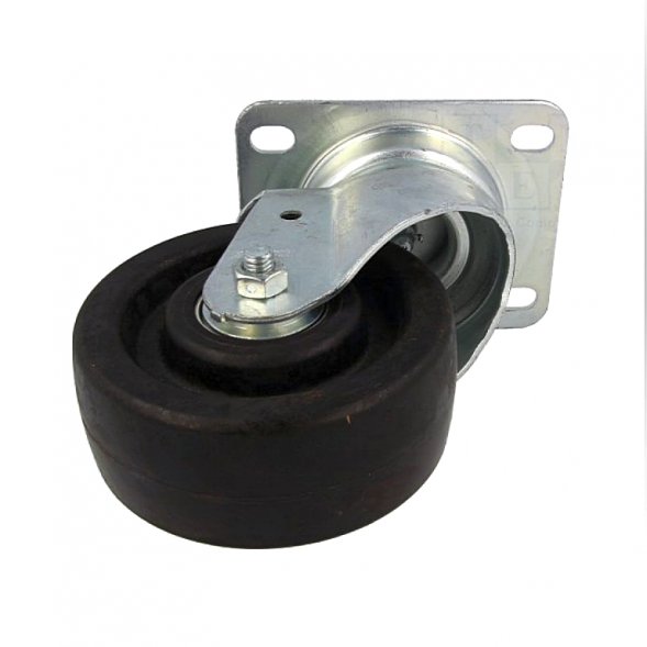 Колесо черная резина 30мм поворотное (SCR 15)