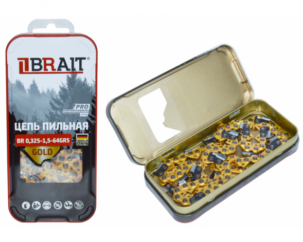 Цепь пильная BR 0,325-1,5-64GRS BRAIT Gold