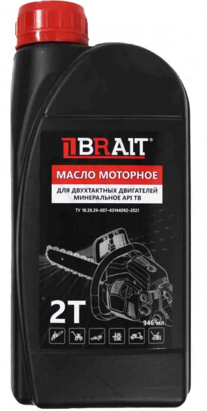 Масло минеральное BRAIT для 2-х тактных двигателей API TB (1л) BRAIT