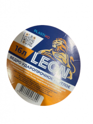 Ведро строительное ударопрочное LEON круглое 16л КРАСНОЕ ПРЕМИУМ