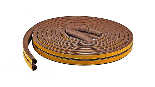 Уплотнитель для окон резиновый D-профиль, 10м, т.-коричневый (9*8мм)