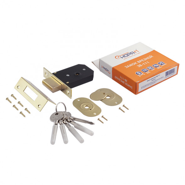 Замок врезной 3В-111 (золото) (5кл.) &quot;Нора-М&quot;