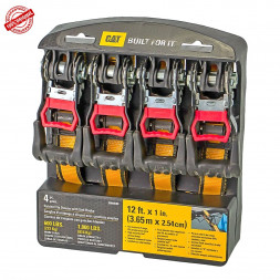 Ремни стяжные с храповым механизмом (3,04м*2,54см) 816кг (4шт) CAT