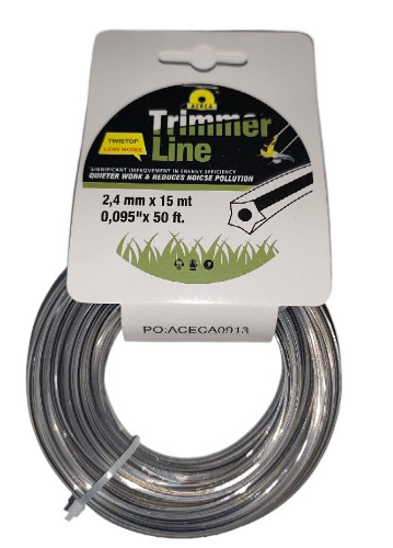 Леска для триммера звезда износостойкая (трос) 2,4мм/15м (40 шт.)