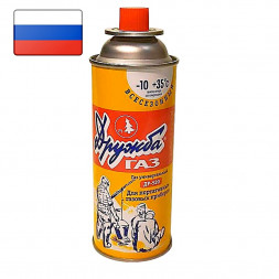 Газ баллон ДРУЖБА (ДР-520) для портативных приборов - 220 г, цанговый (12шт)