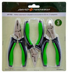 419933 Набор шарнирно-губцевого инструмента 130 мм, 3предм.  (6шт)